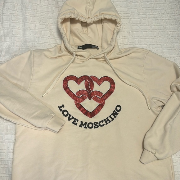 Love Moschino size 10 cream hoodie - Picture 1 of 7